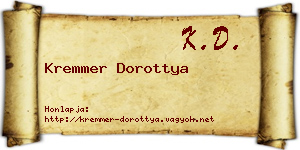 Kremmer Dorottya névjegykártya